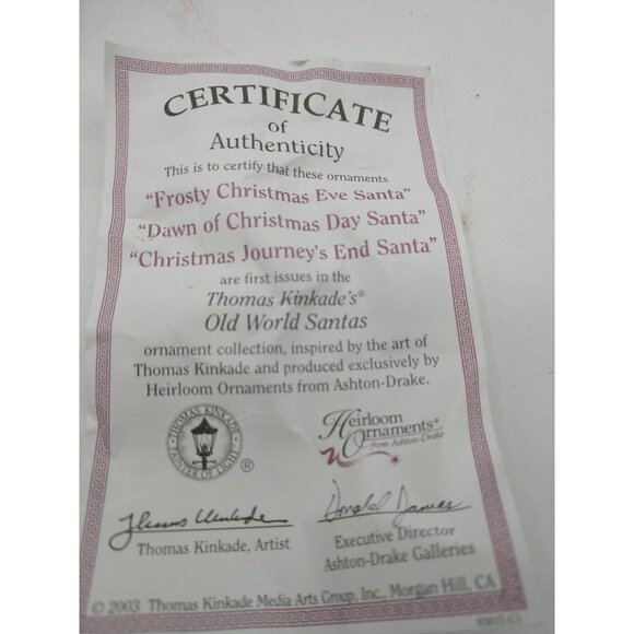 Thomas Kinkade Old World Santa Ornament Sets #1 & #2- Ashton-Drake Galleries - Picture 4 of 13